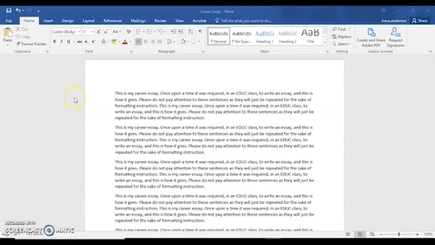 Thumbnail for Double Spacing a Paper in Microsoft Word