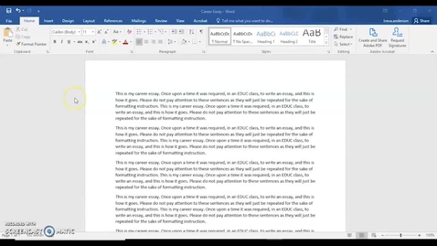 Thumbnail for entry Double Spacing a Paper in Microsoft Word