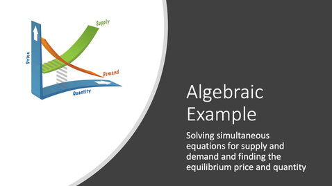 Thumbnail for entry Supply and Demand Equilibrium - Algebraic Example