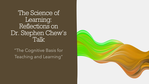 Thumbnail for The Science of Learning - Some Reflections