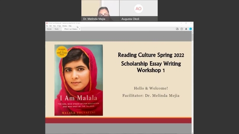 Thumbnail for Spring 2022 - Reading Culture's Writing Workshop #1