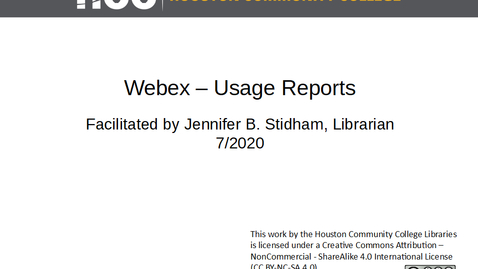 Thumbnail for entry Webex Usage Reports