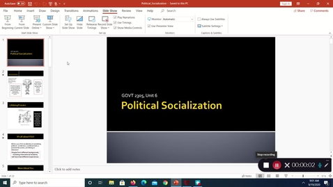 Thumbnail for entry Political Socialization, September 2020