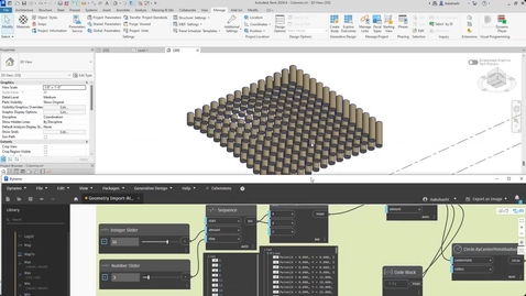 Thumbnail for "Dynamo for Revit" - Flipping Columns to a Ceiling Form