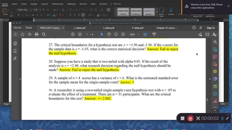 Thumbnail for entry Final Exam Review Questions 27-38, Covering Chs 8-15