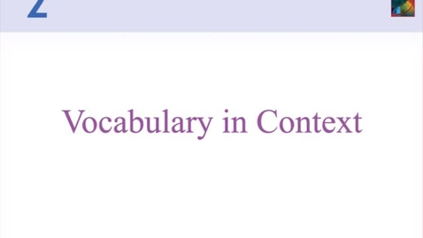 Thumbnail for Vocabulary in Context 1