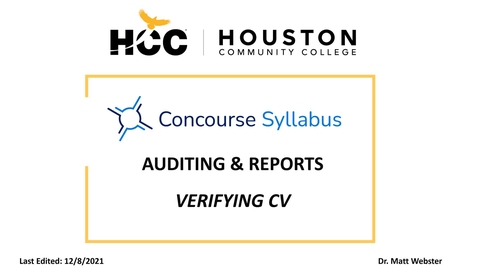 Thumbnail for Concourse - Verifying CV - CV Report