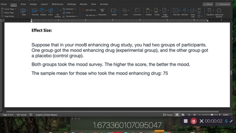 Thumbnail for entry Effect Size for the Independent Measures t-Test