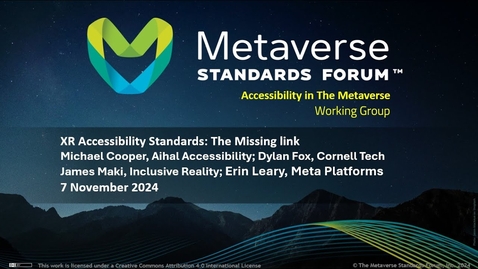 Thumbnail for XR Accessibility Standards: The Missing Link