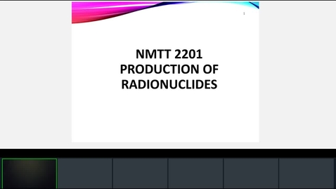 Thumbnail for entry Production of Radionuclides