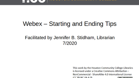 Thumbnail for Webex Meetings - Starting and Ending Tips