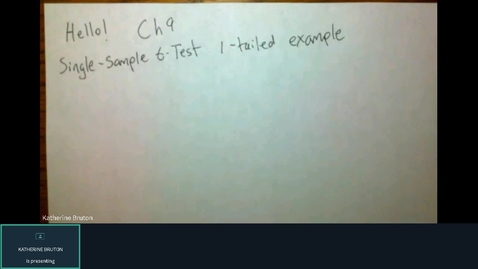 Thumbnail for Chapter 9: Single-Sample t-Test, One-Tailed Example