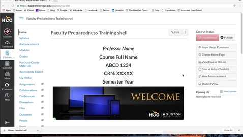 Thumbnail for (5 of 12) Faculty Preparedness Series: How to Manage a Module, Upload Documents, and Create Pages