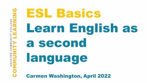 Thumbnail for entry ESL For Beginners