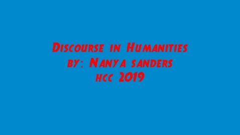 Thumbnail for Discourse in Humanities