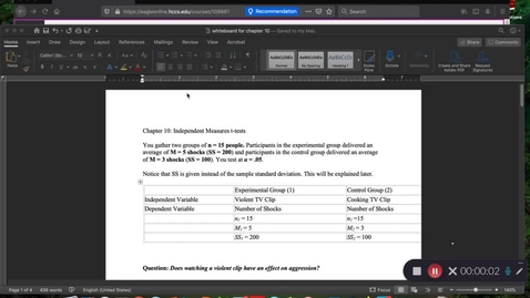 Thumbnail for entry Part 1 Chapter 10: Independent Measures t-Test Hypothesis Test 