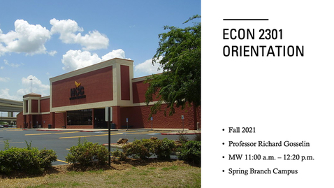 Thumbnail for Fall 2021 Orientation for MW 11:00 a.m. Spring Branch Class