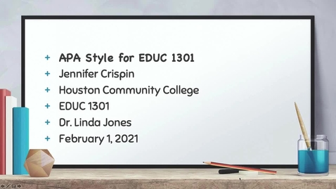 Thumbnail for EDUC 1301 APA Citations 