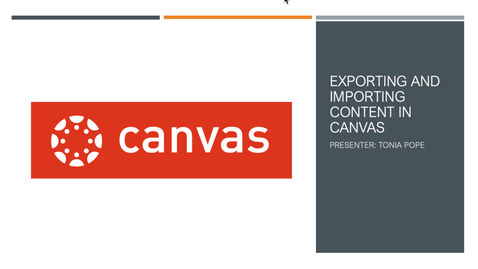 Thumbnail for Exporting and Importing Content in Canvas