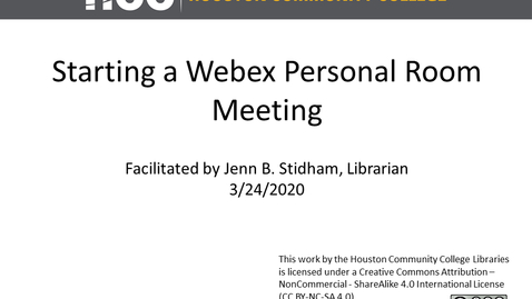 Thumbnail for entry Starting a Webex Personal Room Webinar