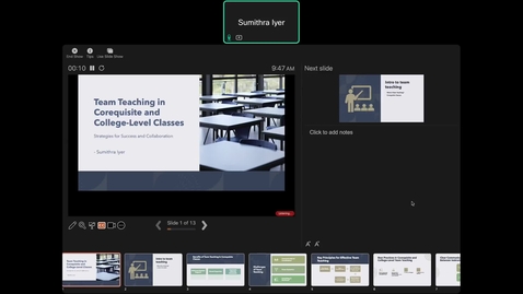 Thumbnail for Team Teaching for Corequisite and College Level Courses.