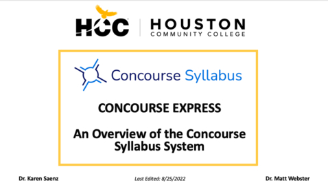 Thumbnail for entry CTLE Coffee Corner - An Overview of the Concourse Syllabus System