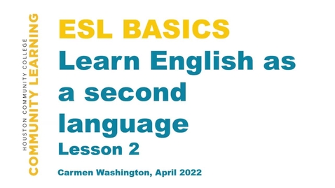 Thumbnail for entry ESL lesson 2