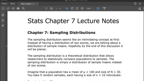 Thumbnail for Chapter 7: Sampling Distribution (Part 1) - Central Limit Theorem and Law of Large Numbers