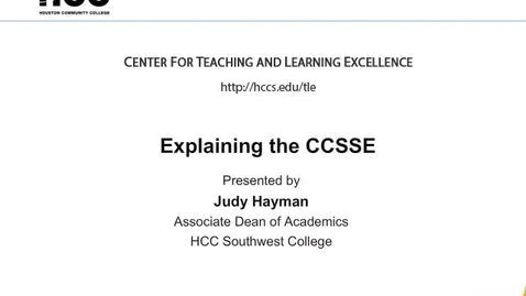 Thumbnail for entry Explaining the CCSSE for Student Engagement