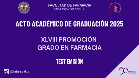 Miniatura para ACTO DE GRADUACIÓN DE LA XLVIII PROMOCIÓN DE GRADUADOS EN FARMACIA