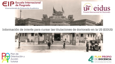 Miniatura para INFORMACIÓN DE INTERÉS PARA CURSAR LAS TITULACIONES DE DOCTORADO EN LA US (EIDUS)
