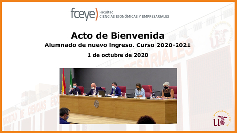 Miniatura para ACTO DE BIENVENIDA ALUMNADO DE NUEVO INGRESO. CURSO 2020/2021 - 1 OCT 2020