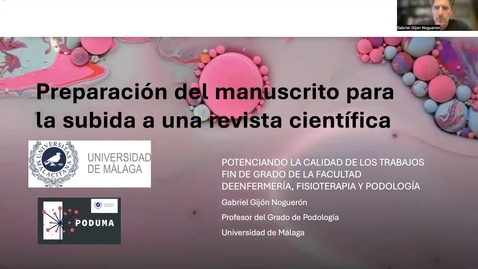 Miniatura para Preparación del manuscrito para la subida a una revista científica. Profesor Gijón