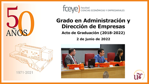 Miniatura para GRADO EN ADMINISTRACIÓN Y DIRECCIÓN DE EMPRESAS. ACTO DE GRADUACIÓN (II) - 2 JUN 2022