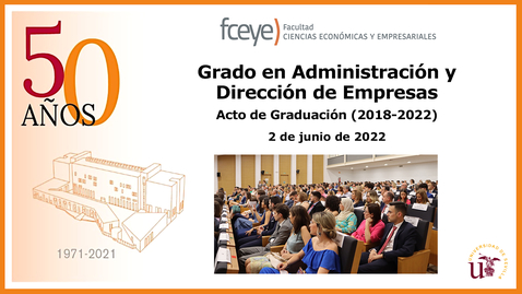 Miniatura para GRADO EN ADMINISTRACIÓN Y DIRECCIÓN DE EMPRESAS. ACTO DE GRADUACIÓN (I) - 2 JUN 2022