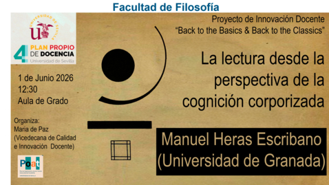 Miniatura para 01 JUNIO. 12:30 H.: CONFERENCIA: LA LECTURA DESDE LA PERSPECTIVA DE LA COGNICIÓN CORPORIZADA