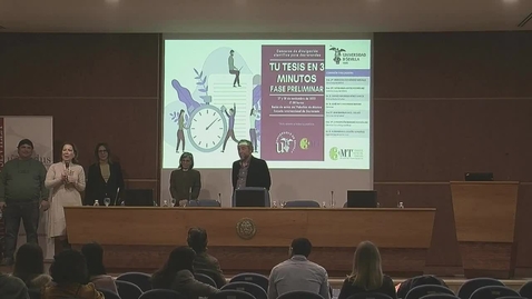 Miniatura para V EDICIÓN DEL CONCURSO &quot;TESIS EN 3 MINUTOS&quot; DE LA EIDUS 2023. 27 DE NOVIEMBRE DE 2023..