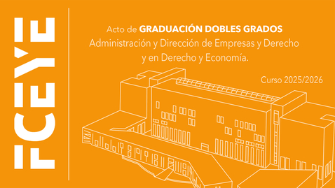 Miniatura para 30 ABRIL. 19:00 H.: ACTO DE GRADUACIÓN. DOBLES GRADOS