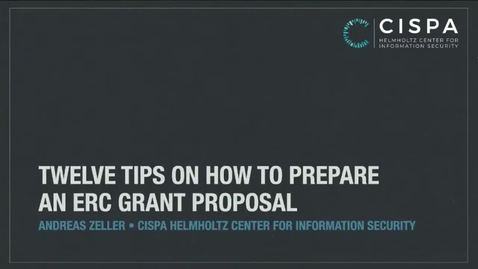 Miniatura para Winning two ERC grants in a row_ insights and experiences _Prof. Andreas Zeller.