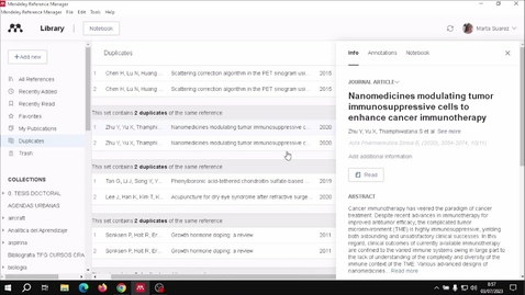 Miniatura para Mendeley Reference Manager: gestión de duplicados