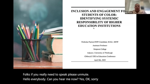 Thumbnail for Inclusion &amp; Engagement for Students of Color: Identifying Systemic Responsibility of Higher Education Institutions