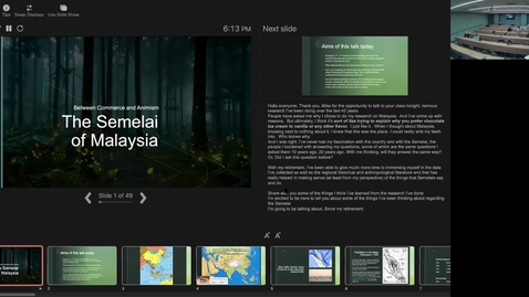 Thumbnail for KSC Seminar Series: Between Commerce and Animism: The Semelai of Malaysia