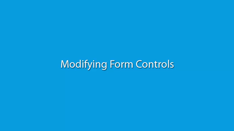 Thumbnail for Modifying Form Controls