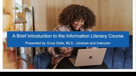 Thumbnail for A Brief Introduction to the Information Literacy Course for Veterinary Students