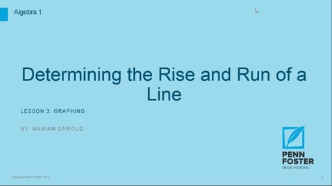 Thumbnail for Determining the Rise and Run of a Line