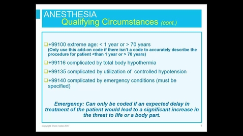 Thumbnail for Anesthesia Coding Guidelines, Add-on codes, and Modifiers