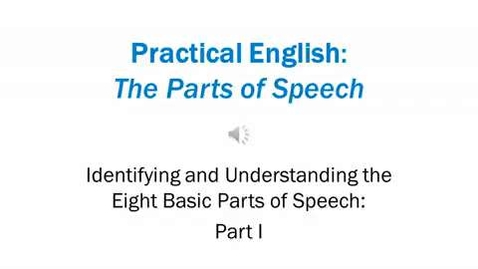 Thumbnail for Parts of Speech Part 1