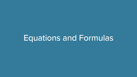 Thumbnail for Equations and Formulas