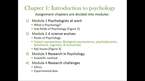 Thumbnail for entry Essentials of Psychology Lesson 1 Review