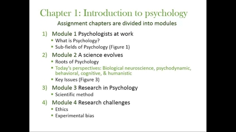 Thumbnail for Essentials of Psychology Lesson 1 Review